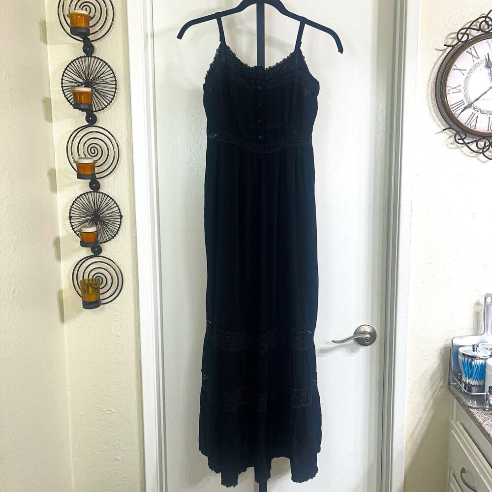 Forever 21 Maxi Dress Whimsygoth Goth Y2K Vamp Witchy Grunge - Black, Size M